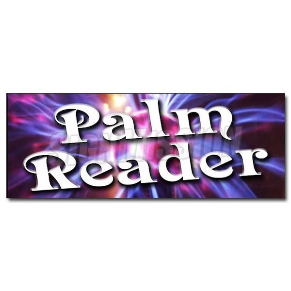 PALM READER DECAL sticker fortune teller crystal ball future mystic hand, D-48 Palm Reader